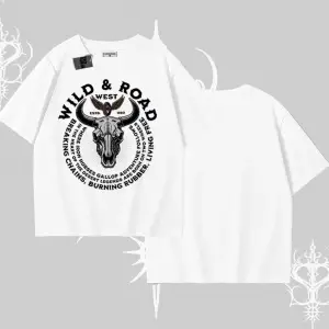 Oversize Tshirt Wild & Road Western Skull Biker Street Culture