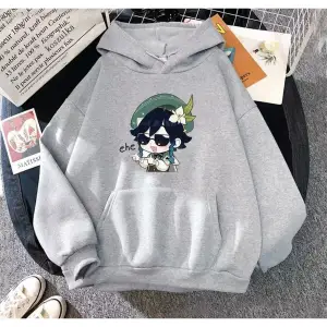 Özel Tasarım Kapüşonlu Saçı Çiçekli Kız Baskılı Salaş Oversize Kadın Sweatshırt LDY Beyaz