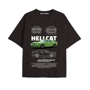 özel tasarım oversize Dodge Challenger beyaz t-shirt