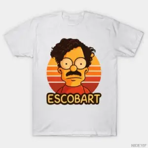 Pablo Escobar bart simpson T-shirt Erkekler Kadınlar Için % 100% Pamuk T Shirt Kısa Kollu Üst