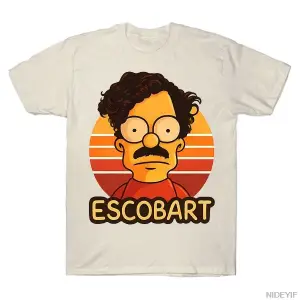 Pablo Escobar bart simpson T-shirt Erkekler Kadınlar Için % 100% Pamuk T Shirt Kısa Kollu Üst