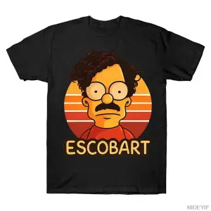 Pablo Escobar bart simpson T-shirt Erkekler Kadınlar Için % 100% Pamuk T Shirt Kısa Kollu Üst
