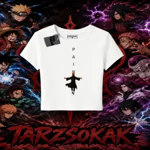 Pain nagato Naruto Anime Karakter Kadın Baby Tee Beyaz