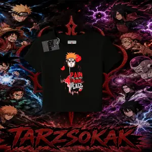 Pain nagato Naruto Anime Karakter Kadın Baby Tee Beyaz