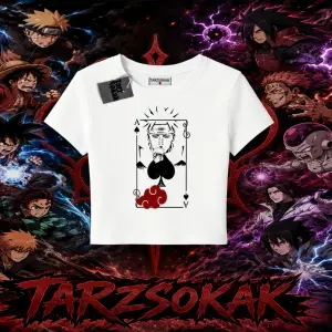 Pain nagato Naruto Anime Karakter Kadın Baby Tee Beyaz