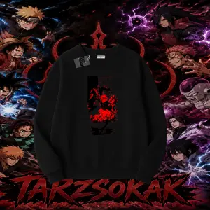 Pain nagato Naruto Anime Karakter Oversize Unisex Bisiklet Yaka Sweatshirt Beyaz