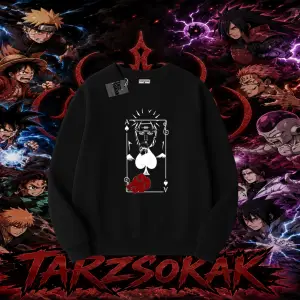 Pain nagato Naruto Anime Karakter Oversize Unisex Bisiklet Yaka Sweatshirt Beyaz