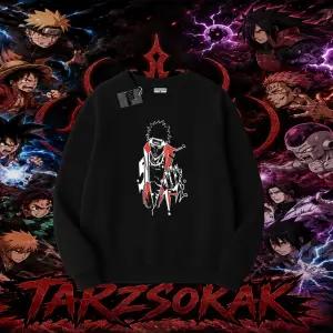 Pain nagato Naruto Anime Karakter Oversize Unisex Bisiklet Yaka Sweatshirt Beyaz
