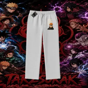 Pain nagato Naruto Anime Karakter Unisex Baggy Eşofman Altı Beyaz