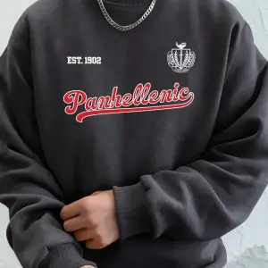 Panhellenic Est 1902 Yaratıcı Mektup Baskılı Koşu Sonbahar Polar Kapşonlu Erkek Günlük Temel