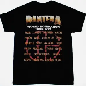 PANTERA WORLD DOMINATION TOUR NEW BLACK T-SHIRT