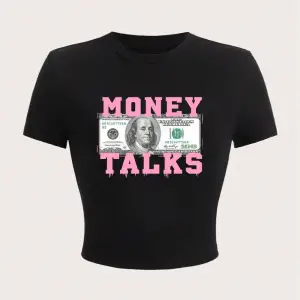 Para konuşur mektup baskı kırpma T-Shirt seksi yaz kadin kısa kollu rahat nefes yumuşak streç