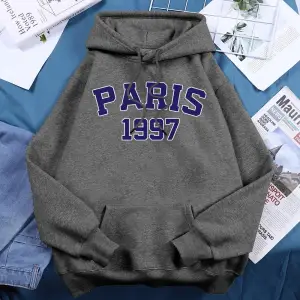 Paris 1997 sokak şehir mektup baskı Hoodies kadınlar sıcak polar günlük kazaklar moda rahat k