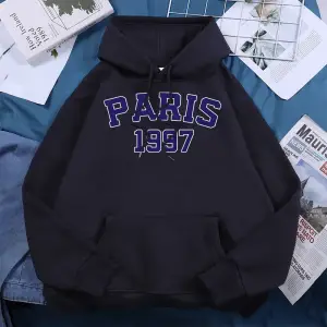 Paris 1997 sokak şehir mektup baskı Hoodies kadınlar sıcak polar günlük kazaklar moda rahat k