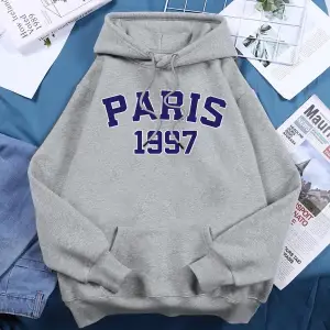 Paris 1997 sokak şehir mektup baskı Hoodies kadınlar sıcak polar günlük kazaklar moda rahat k