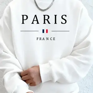 Paris Fransa Bayrağı Baskılı Erkek Kapüşonlu Üstleri Sonbahar Büyük Beden Sweatshirt Hip Hop