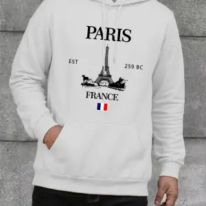 Paris Fransa Eyfel Kulesi Baskı Erkek Hoodie Sokak Hip Hop Giysileri Polar Rahat Hoody Sonbah
