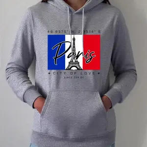 Paris şehir aşk baskı Hoodies kadın sonbahar kış polar sıcak tişörtü temelleri cep kazaklar r