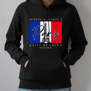 Paris şehir aşk baskı Hoodies kadın sonbahar kış polar sıcak tişörtü temelleri cep kazaklar r
