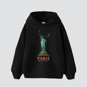 Parıs State Of Lıberty Baskılı Oversize Unisex Beyaz