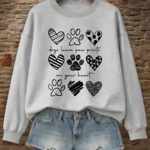 Paw Loveprintsin birbirine içeren örgüleri Kazak Kadın Kış Polar Sıcak Kapşonlu Gevşek Bisik