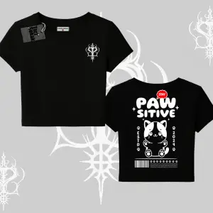Paw Sitive Kedi Arka Baskılı Babby Tee Tshirt