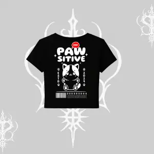 Paw Sitive Kedi Arka Baskılı Babby Tee Tshirt