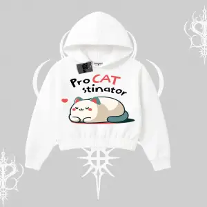 Paws Off Yazılı Kedi Baskılı Streetwear Biskilet Sweatshirt