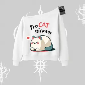 Paws Off Yazılı Kedi Baskılı Streetwear Kapşonlu Crop Sweatshirt