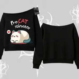 Paws Off Yazılı Kedi Baskılı Streetwear Kapşonlu Crop Sweatshirt