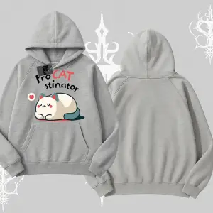 Paws Off Yazılı Kedi Baskılı Streetwear Kapşonlu Sweatshirt