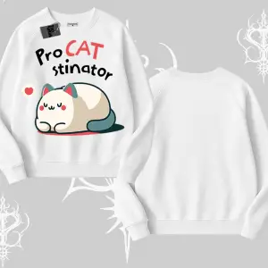 Paws Off Yazılı Kedi Baskılı Streetwear Kapşonlu Sweatshirt