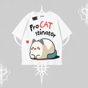 Paws Off Yazılı Kedi Baskılı Streetwear Kayık Yaka Sweatshirt