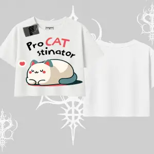 Paws Off Yazılı Kedi Baskılı Streetwear Kayık Yaka Tshirt