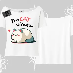 Paws Off Yazılı Kedi Baskılı Streetwear Oversize Tshirt