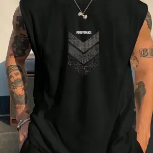 Perseverance Baskılı Kolsuz tshirt Erkek Sıfır Kol Giyim Spor Giyim Oversize