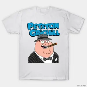 Peter Griffin Winston Churchill parodi mashup olarak erkekler kadınlar için Vintage tişört %