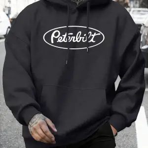 Peterbilt Harfli Baskılı Polar Sonbahar Sweatshirtleri Erkek Yumuşak Koşu Kapüşonlu Üstü Soka