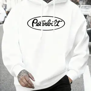 Peterbilt Harfli Baskılı Polar Sonbahar Sweatshirtleri Erkek Yumuşak Koşu Kapüşonlu Üstü Soka