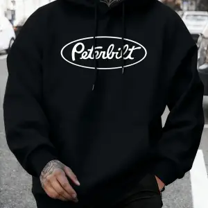 Peterbilt Harfli Baskılı Polar Sonbahar Sweatshirtleri Erkek Yumuşak Koşu Kapüşonlu Üstü Soka