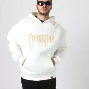Phaseone Baskılı Beyaz Oversize Unisex Kapüşonlu