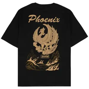 Phoenix Siyah Oversize Unisex T-shirt