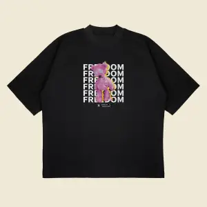 Pink Anarchy Baskılı Oversize Unisex Pamuklu Nefes Alan Kalın Kumaşlı