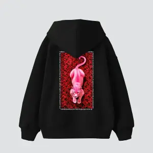 Pink Panther Baskılı Oversize Unisex Beyaz