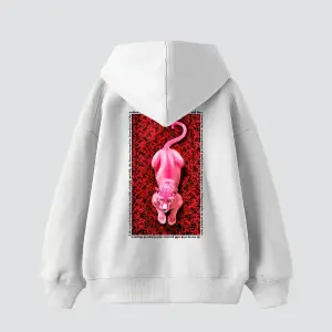 Pink Panther Baskılı Oversize Unisex Beyaz