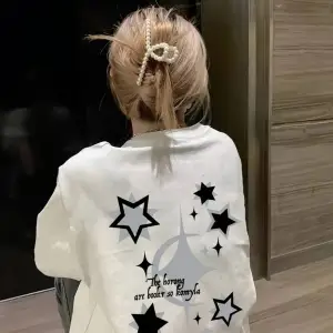 Pinterest Yıldız (Star) Baskılı Oversize Unisex Kısa Kollu