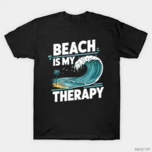 Plaj Benim Terapim Komik Okyanus Sahil Tatil T-shirt Erkekler Kadınlar Için % 100% Pamuk T Sh