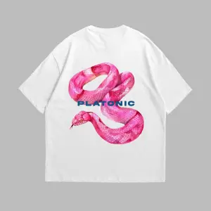 Platonic Baskılı Oversize Unisex Beyaz
