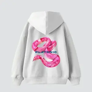 Platonic Baskılı Oversize Unisex Premium Beyaz