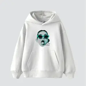 Pleasure Baskılı Oversize Unisex Beyaz